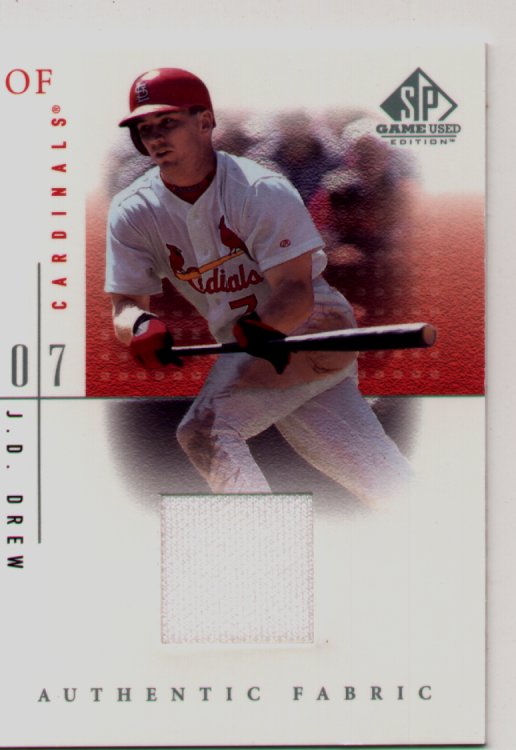 2001 SP Gamed Used Edition Jersey #JDr, J. D. Drew, mint, $30.00