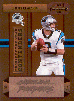2010 Playoff Contenders ROY Contenders Gold #4 Jimmy Clausen