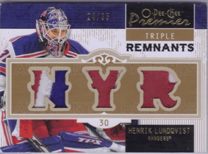 2008-09 OPC Premier Remnants Triples #PRHL Henrik Lundqvist