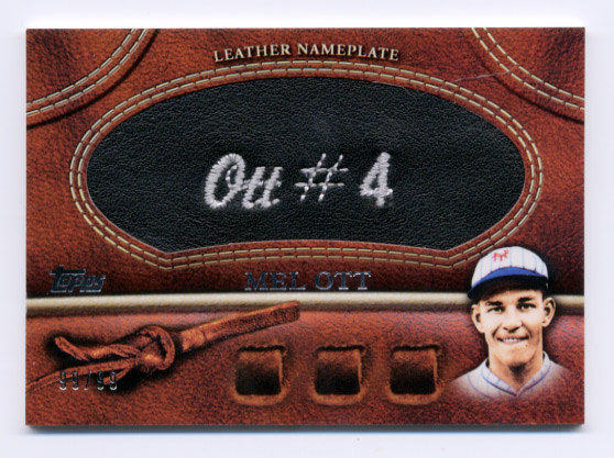 2011 Topps Glove Manufactured Leather Nameplates Black #MO Mel Ott S2