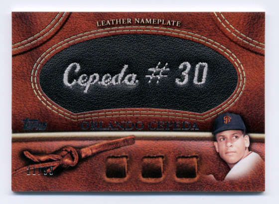 2011 Topps Glove Manufactured Leather Nameplates Black #OC Orlando Cepeda S2