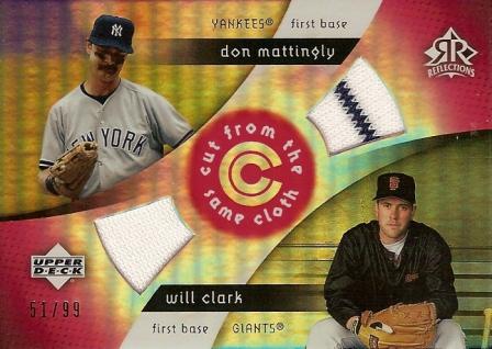 2005 Reflections Cut From the Same Cloth Dual Jersey Red #MC Don Mattingly/Will Clark
