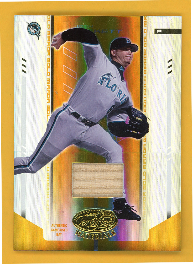 2004 Leaf Certified Materials Mirror Bat Gold #110 Josh Beckett