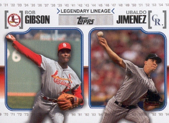 2010 Topps Legendary Lineage #LL65 Bob Gibson/Ubaldo Jimenez