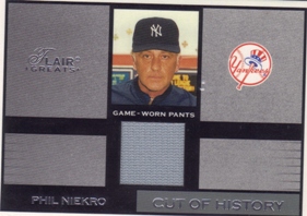 2003 Flair Greats Cut of History Game Used #18 Phil Niekro Pants