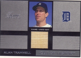 2003 Flair Greats Cut of History Game Used #24A Alan Trammell Bat
