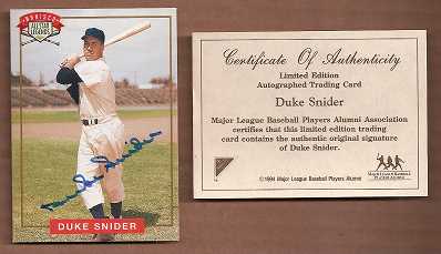 1994 Nabisco All-Star Autographs #4 Duke Snider