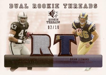2007 SP Rookie Threads Rookie Threads Dual Bronze Patch #LB Brian Leonard/Michael Bush