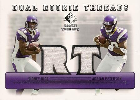2007 SP Rookie Threads Rookie Threads Dual #PR Adrian Peterson/Sidney Rice