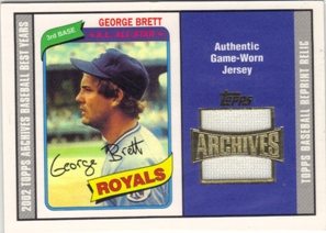 2002 Topps Archives Uniform Relics #TURGB George Brett 80