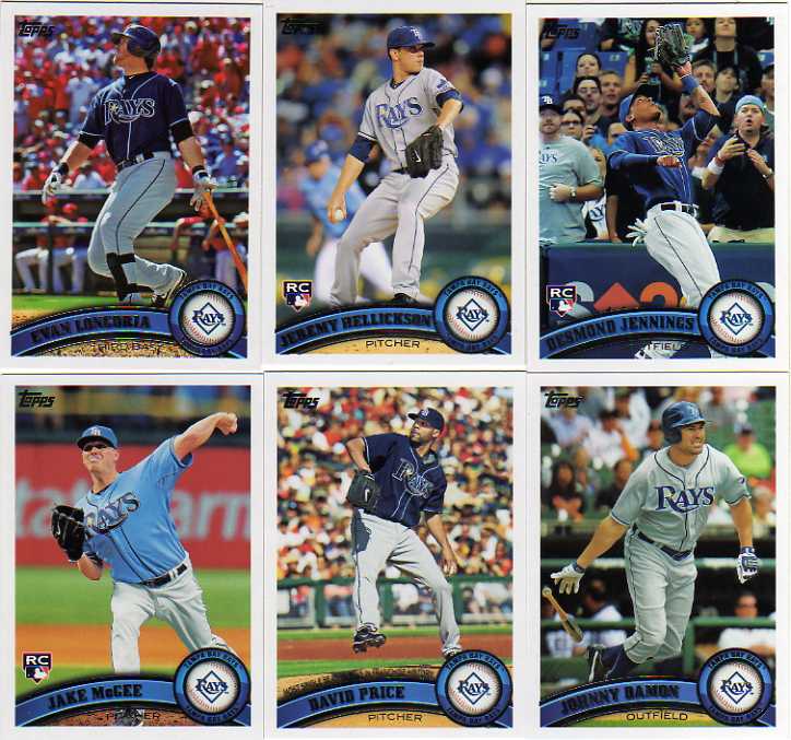 2011 Topps Hobby Baseball Tampa Bay Rays Team Set - w/ Jeremy Hellickson & Desmond Jennings RC