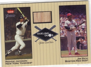 2002 Greats of the Game Dueling Duos Game Used Single #RJ2 Reggie Jackson Bat/Jim Rice