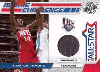 2010-11 Panini Season Update Rookie Challenge Materials #2 Derrick Favors