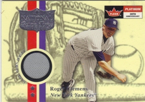 2001 Fleer Platinum National Patch Time #10 Roger Clemens Gray S1