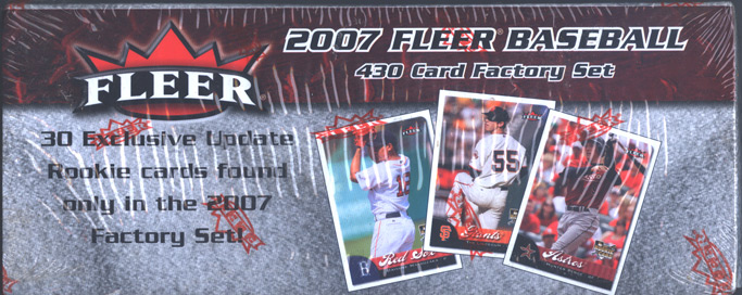 2007 Fleer Factory Sealed Hobby Baseball Complete Set with 30 Exclusive RC Cards including Mark Reynolds and Tim Lincecum