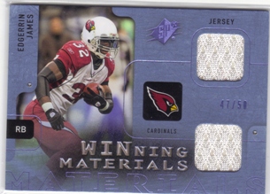 2009 SPx Winning Materials Blue Dual Swatch #WEJ Edgerrin James