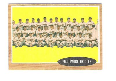 1962 Topps #476 Baltimore Orioles TC