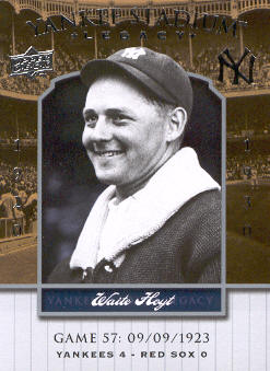 2008 Upper Deck Yankee Stadium Legacy Collection #57 Waite Hoyt