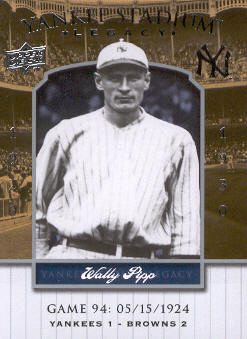 2008 Upper Deck Yankee Stadium Legacy Collection #94 Wally Pipp