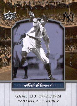 2008 Upper Deck Yankee Stadium Legacy Collection #130 Herb Pennock