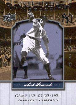 2008 Upper Deck Yankee Stadium Legacy Collection #132 Herb Pennock