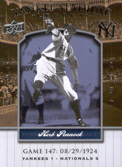 2008 Upper Deck Yankee Stadium Legacy Collection #147 Herb Pennock