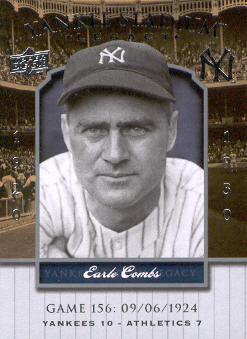 2008 Upper Deck Yankee Stadium Legacy Collection #156 Earle Combs