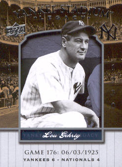 2008 Upper Deck Yankee Stadium Legacy Collection #176 Lou Gehrig