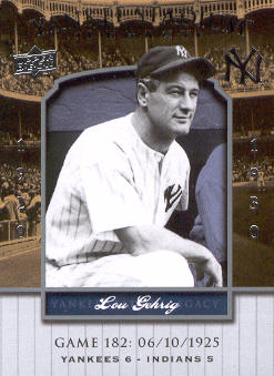 2008 Upper Deck Yankee Stadium Legacy Collection #182 Lou Gehrig