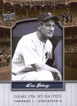 2008 Upper Deck Yankee Stadium Legacy Collection #196 Lou Gehrig