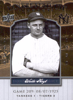 2008 Upper Deck Yankee Stadium Legacy Collection #209 Waite Hoyt