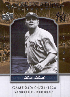 2008 Upper Deck Yankee Stadium Legacy Collection #240 Babe Ruth