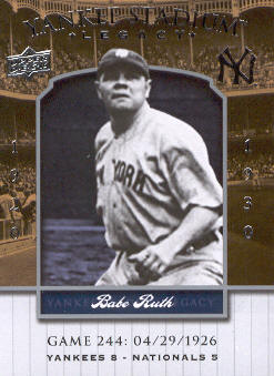 2008 Upper Deck Yankee Stadium Legacy Collection #244 Babe Ruth
