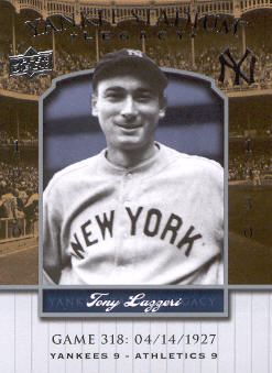 2008 Upper Deck Yankee Stadium Legacy Collection #318 Tony Lazzeri