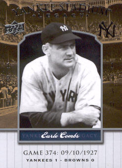 2008 Upper Deck Yankee Stadium Legacy Collection #374 Earle Combs