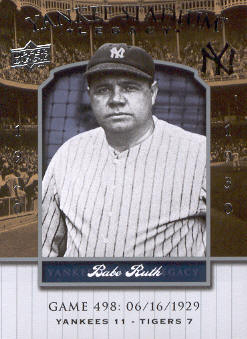 2008 Upper Deck Yankee Stadium Legacy Collection #498 Babe Ruth