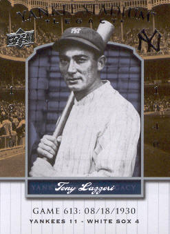 2008 Upper Deck Yankee Stadium Legacy Collection #613 Tony Lazzeri