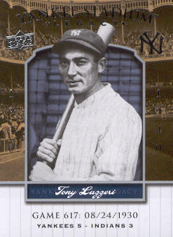 2008 Upper Deck Yankee Stadium Legacy Collection #617 Tony Lazzeri