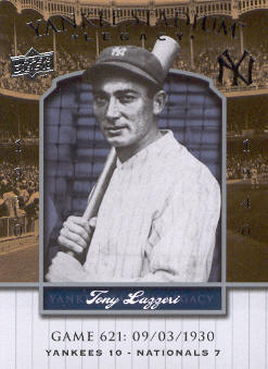 2008 Upper Deck Yankee Stadium Legacy Collection #621 Tony Lazzeri