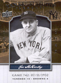 2008 Upper Deck Yankee Stadium Legacy Collection #742 Joe McCarthy