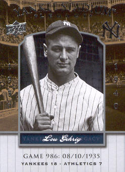 2008 Upper Deck Yankee Stadium Legacy Collection #986 Lou Gehrig