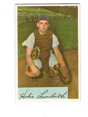 1954 Bowman #220 Hobie Landrith RC