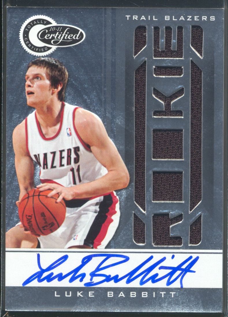 2010-11 Totally Certified #164 Luke Babbitt/597 JSY AU RC