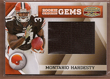 2010 Panini Gridiron Gear Rookie Gridiron Gems Jerseys Jumbo #269 Montario Hardesty