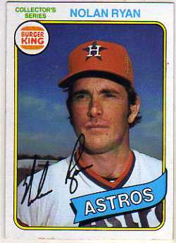 1980 Burger King Pitch/Hit/Run #9 Nolan Ryan */Houston Astros