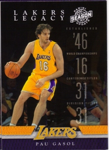 2009-10 Panini Season Update Lakers Legacy #4 Pau Gasol
