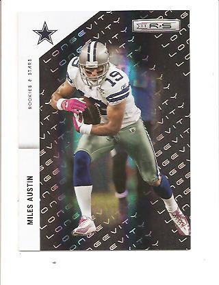 2011 Rookies and Stars Materials Emerald Prime Longevity #41 Miles Austin/99