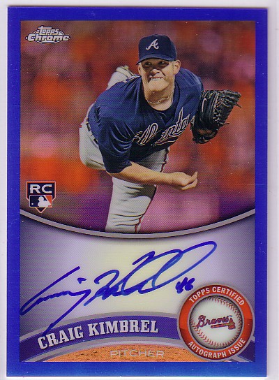 2011 Topps Chrome Rookie Autographs Blue Refractors #195 Craig Kimbrel