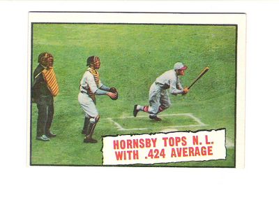 1961 Topps #404 Rogers Hornsby .424