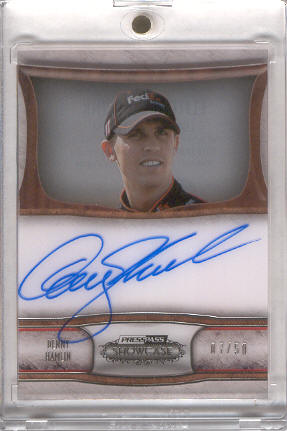 2011 Press Pass Showcase Elite Exhibit Ink #EEIDH Denny Hamlin